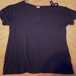 NWT Black off shoulder knit top